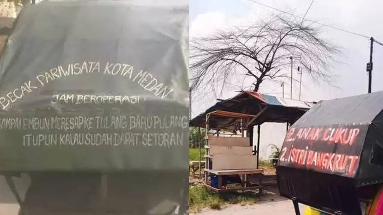 8 Potret Absurd Tulisan di Becak Ini Bikin Orang Geleng Kepala