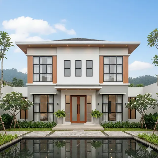 Gambar rumah minimalis Eropa (Foto: Gemini AI)