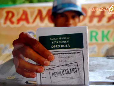 Minggu 13 April 2014, KPU Kota Depok Jawa Barat menggelar pemilu legislatif ulang. (Liputan6.com/Miftahul Hayat)
