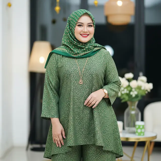 Model One Set untuk Wanita Bertubuh Gemuk (Gemini AI)