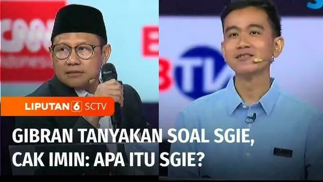 VIDEO: Gibran Lempar Pertanyaan Soal SGIE dalam Debat Cawapres, Cak Imin: Apa Itu SGIE?