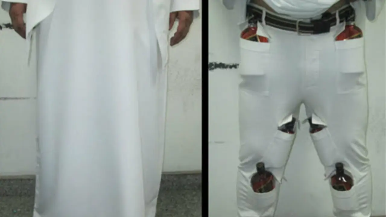 Pria Arab Selundupkan 12 Botol Miras Dibalik Gamis