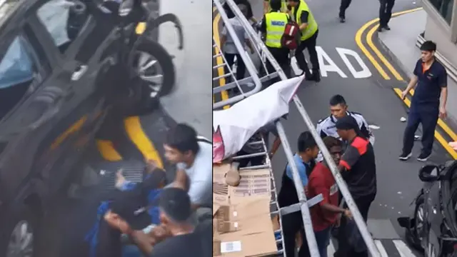 Kecelakaan mobil di Lucky Plaza menewaskan dua orang Filipina.