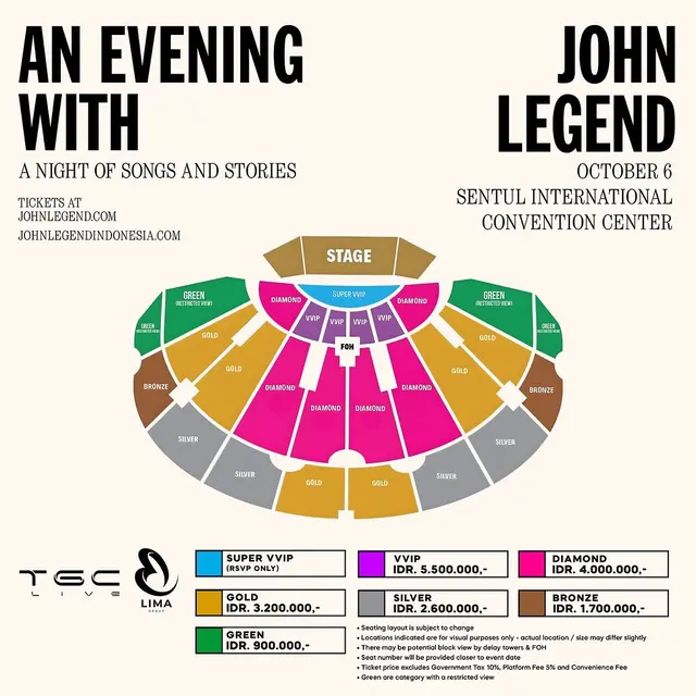 John Legend Konser di Indonesia. (Instagram/ tgc.live)