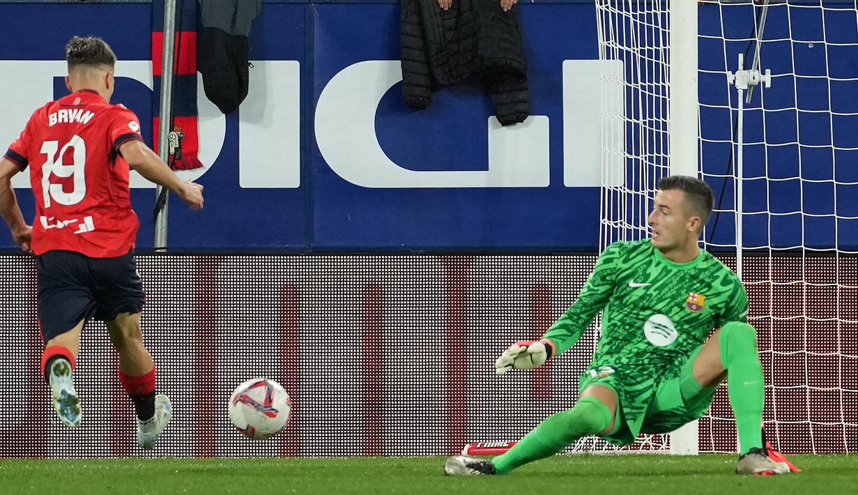 Osasuna menjadi tim pertama yang mampu menghentikan tren kemenangan Barcelona di Liga Spanyol. (AFP/Cesar Manso)