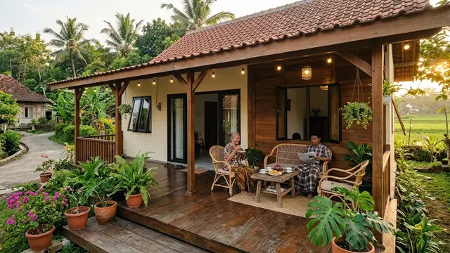9 Desain Rumah Minimalis Kampung dengan Teras Luas Buat Santai Sore
