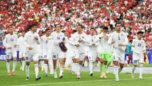 Para pemain Uzbekistan terlihat sebelum pertandingan Grup K Piala Dunia 2026 antara Portugal dan Uzbekistan di Stadion Houston pada 23 Juni 2026 di Houston, Texas. (Charlotte Wilson/Getty Images via AFP)