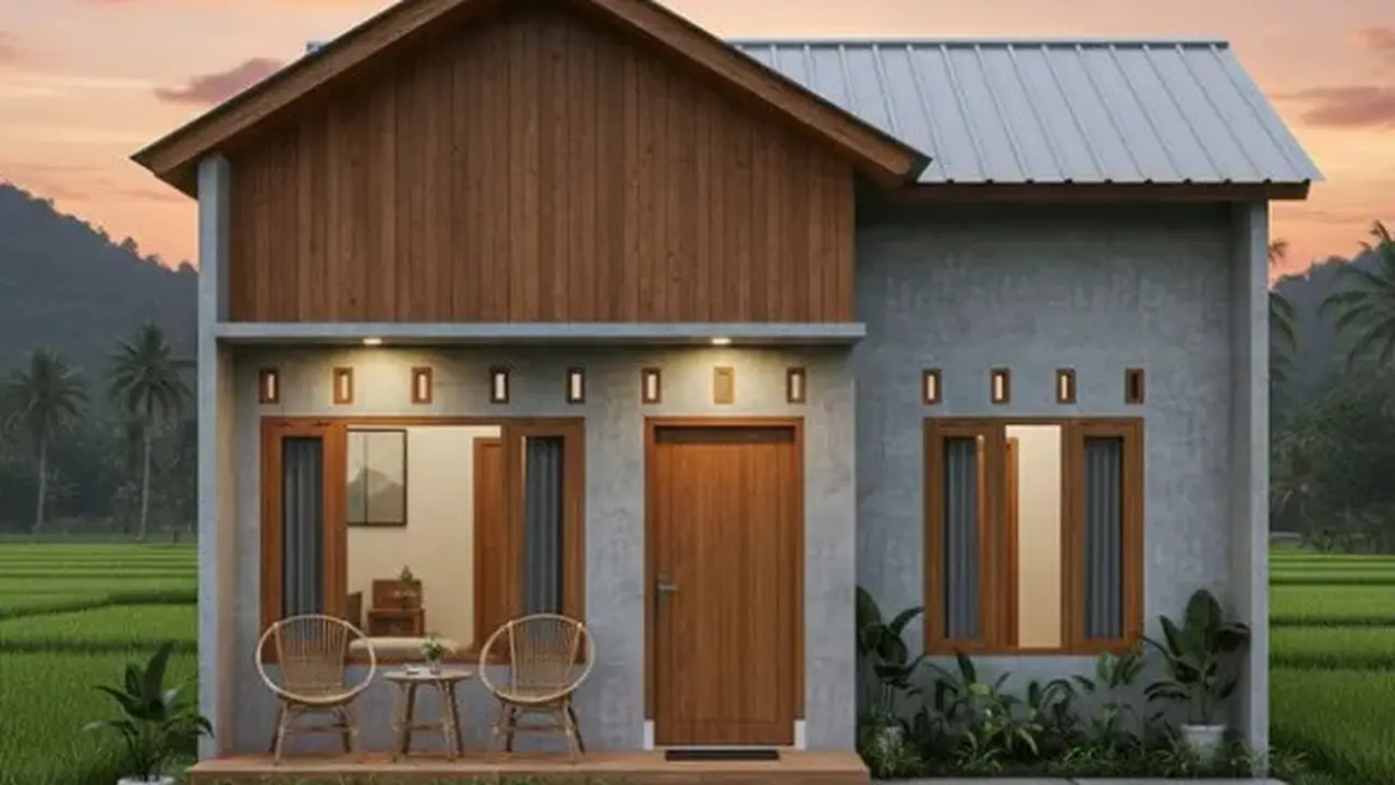 Desain rumah minimalis di desa yang ekonomis namun tetap estetis (Foto: Gemini AI)
