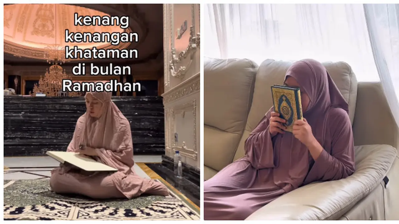6 Potret Sohwa Halilintar Mengaji Selama Bulan Ramadan, Khatam Al-Quran di Hari ke-25