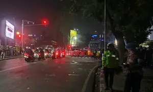 Demo mahasiswa di Bandung diwarnai kericuhan. (Merdeka.com/Azzura Galexia)