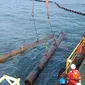 Polisi tangkapa kapal berbendera Panama terkait penyidikan kasus tumpahan minyak Teluk Balikpapan (Liputan6.com / Abelda Gunawwan)