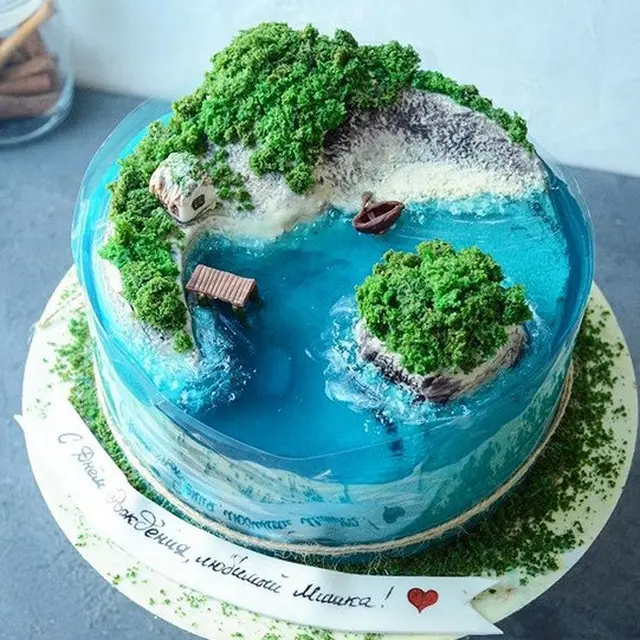 kue dengan tema lautan