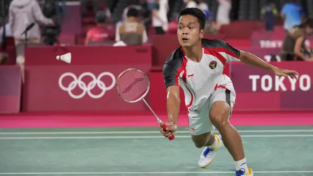 FOTO: Anthony Ginting Lolos ke 16 Besar Olimpiade Tokyo 2020