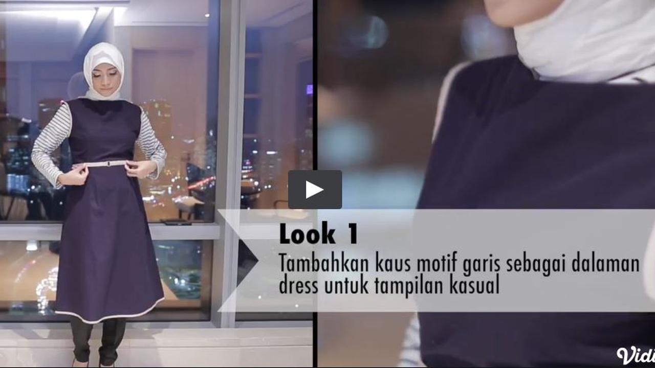Mix and macth dress tanpa lengan untuk hijabers