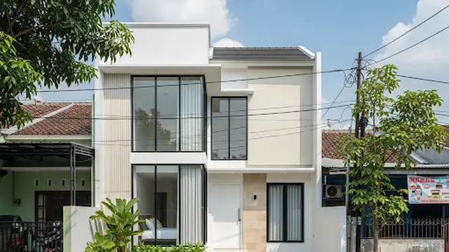 Desain Minimalis dengan Taman Depan
