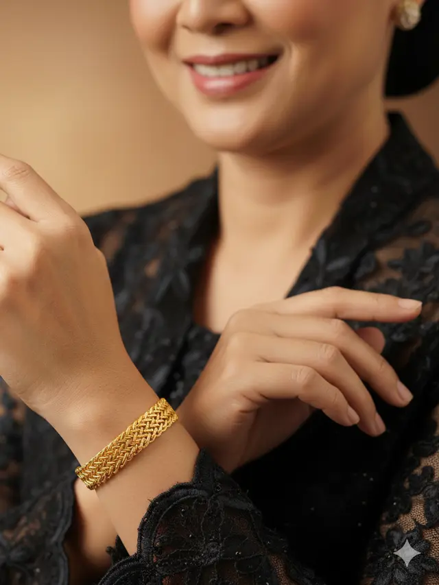 Gelang Emas Klasik untuk Ibu 45 Tahun