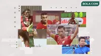 Bek terbaik Liga Indonesia: Bio Paulin, Otavio Dutra, Ismed Sofyan, Yustinus Pae dan Hamka Hamzah. (Bola.com/Dody Iryawan)