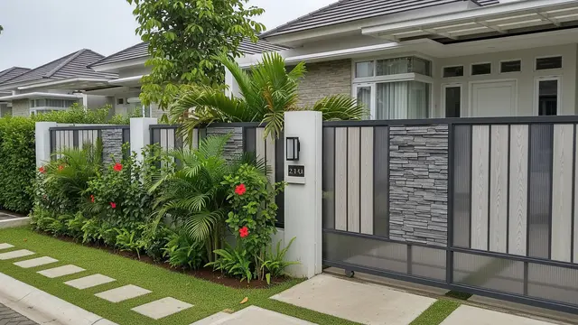 Model Pagar Besi Kombinasi Polikarbonat 2025/ Ilustrasi Gambar Oleh AI