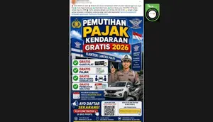 Cek Fakta: Hoaks Link Pendaftaran Pemutihan Pajak Kendaraan Gratis 2026