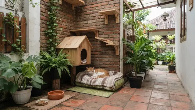 Cara Membuat Sudut Bermain Kucing di Pekarangan Rumah yang Sempit, Tetap Nyaman