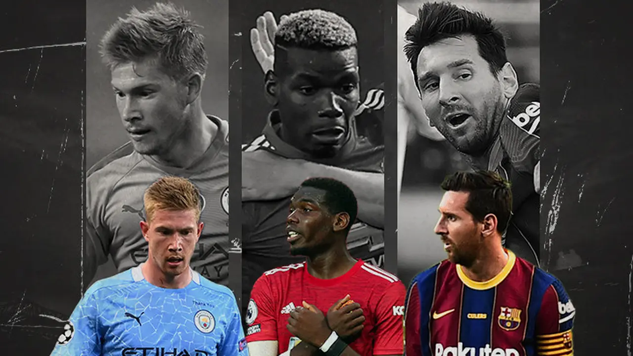 Kevin De Bruyne Paul Pogba dan Lionel Messi