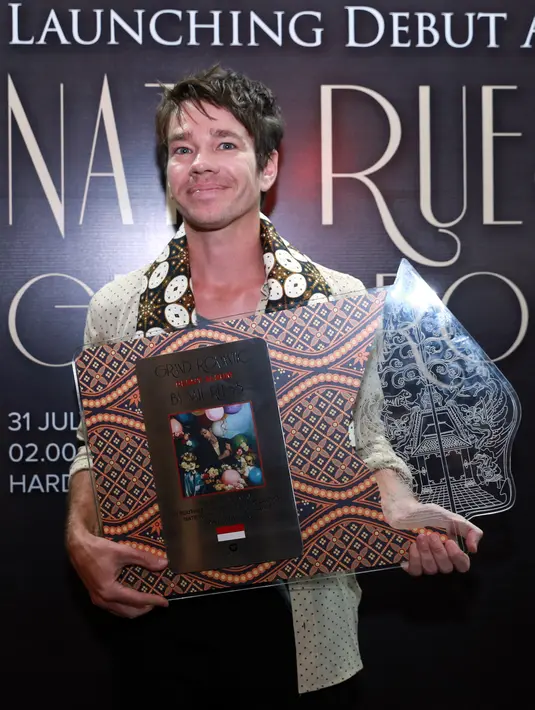Nate Ruess saat ditemui di acara launching album 'Grand Romantic' yang berlokasi di Hard Rock Cafe, Pacific Place, Jakarta Selatan, Jumat 31/7/2015. (Wimbarsana/Bintang.com)