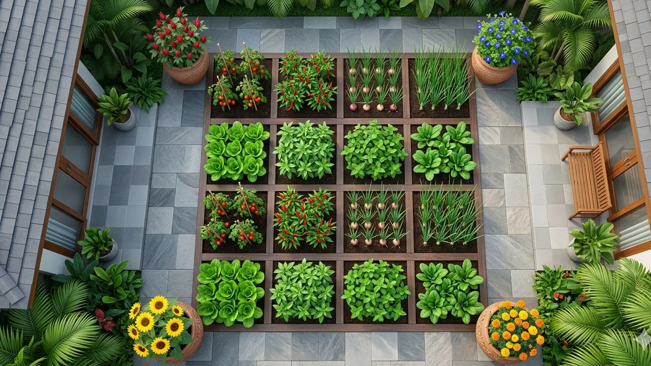 Desain Edible Landscape dengan Kombinasi Bunga dan Tanaman Pangan/Gemini