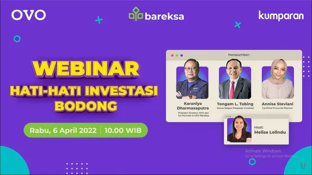 OVO x Bareksa Hadirkan Solusi Agar Tak Terjerat Investasi Ilegal.
