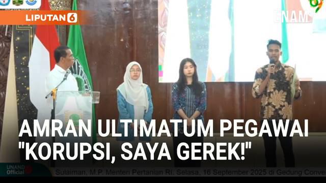 Menteri Pertanian Amran Sulaiman mengisi kuliah umum di Universitas Andalas, Selasa (16/9). Amran menjelaskan efisiensi anggaran di Kementerian Pertanian.

Amran melakukan penghematan anggaran dengan menghapus biaya perjalanan dinas, mencabut biaya...