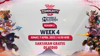 Live Streaming Mobile Legends Bang-bang Vidio Community Cup Season 2 Week 4 Jumat 7 April