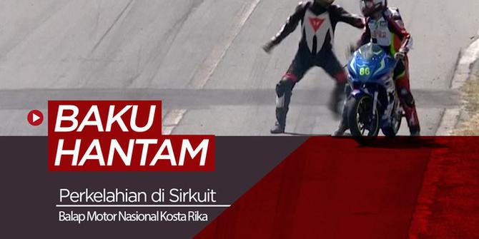 VIDEO: Karena Tabrakan, Kedua Pembalap Ini Baku Hantam di Sirkuit