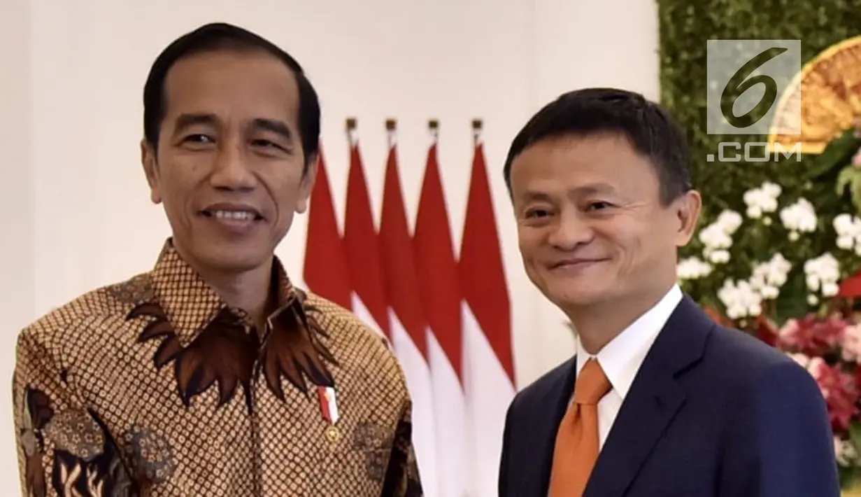 Presiden Joko Widodo menerima CEO Alibaba Jack Ma di Istana Bogor, Jawa Barat, Sabtu (1/9). Dalam pertemuan tersebut pemerintah Indonesia mengusulkan kepada Jack Ma agar membuat Jack Ma institut di Indonesia.(Liputan6.com/Pool/Biro Pers Setpres)