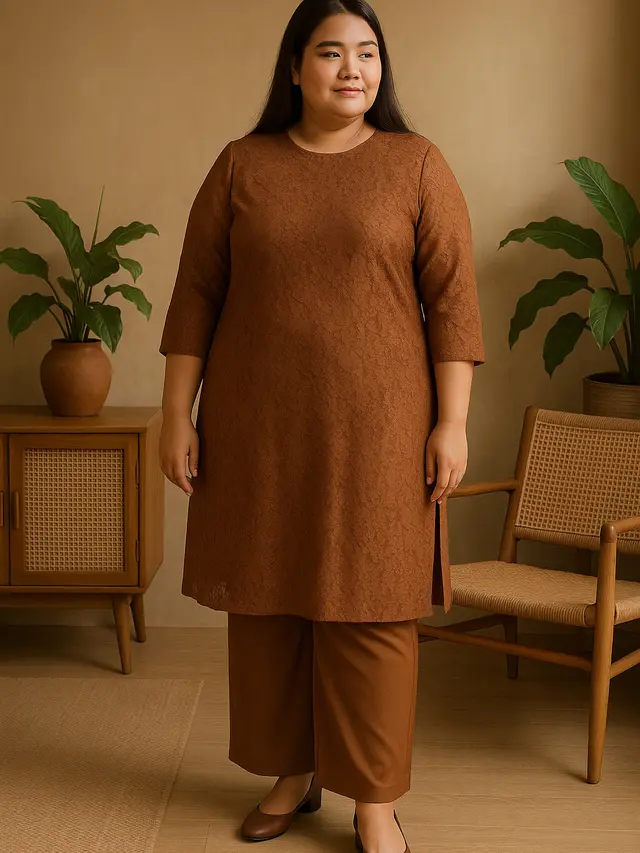 Model Tunik Brokat untuk Orang Gemuk/Ilustrasi gambar oleh AI
