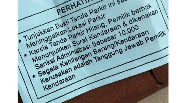 Tarif denda karis parkir hilang (Ist)