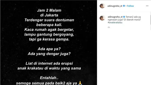 Unggahan Adi Nugroho (Instagram/ adinugroho_st)
