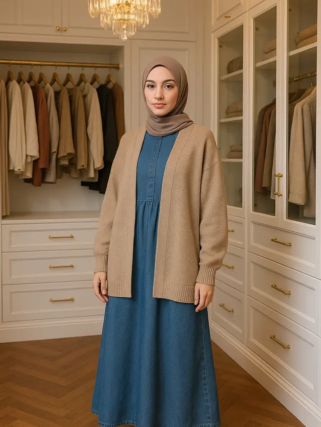 Padu Padan Baju Gamis dan Outer Oversize