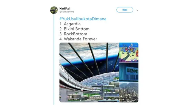 Ibu Kota ala Warganet (Sumber: Twitter/Nurhadivlrnd)