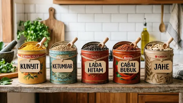 Cara Mengubah Kaleng Biskuit Bekas Jadi Tempat Bumbu Estetik