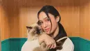 Yasmin Napper termasuk pencinta kucing. Perempuan kelahiran 22 November 2003 menggendong kucing bulu cokelat dengan penuh kasih sayang. Sosoknya yang menyukai binatang membuat warganet menjadi jatuh hati pada Yasmin. (Liputan6.com/IG/@yasminnapper)