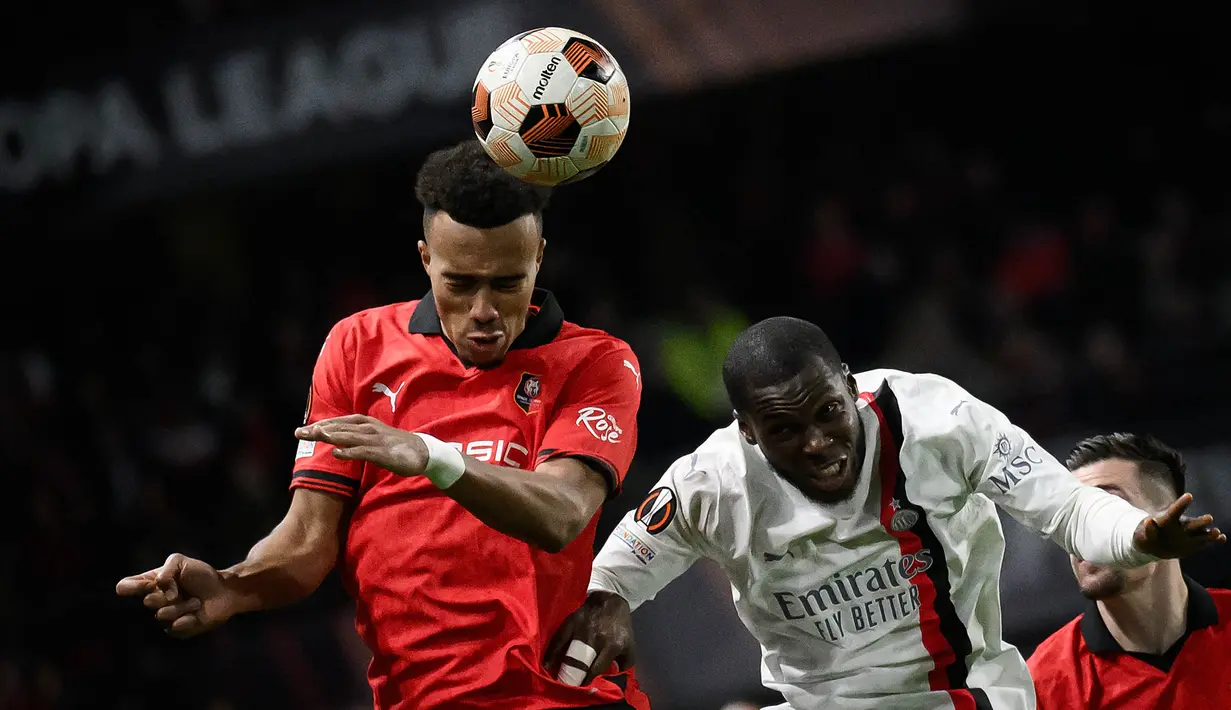 Bermain di markas Rennes, AC Milan dipaksa mengakui keunggulan tuan rumah dengan skor 3-2. (LOIC VENANCE/AFP)