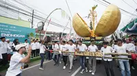 Tradisi pawai endog -endogan di Banyuwangi untuk memperingati maulid Nabi Muhammad SAW (Istimewa)