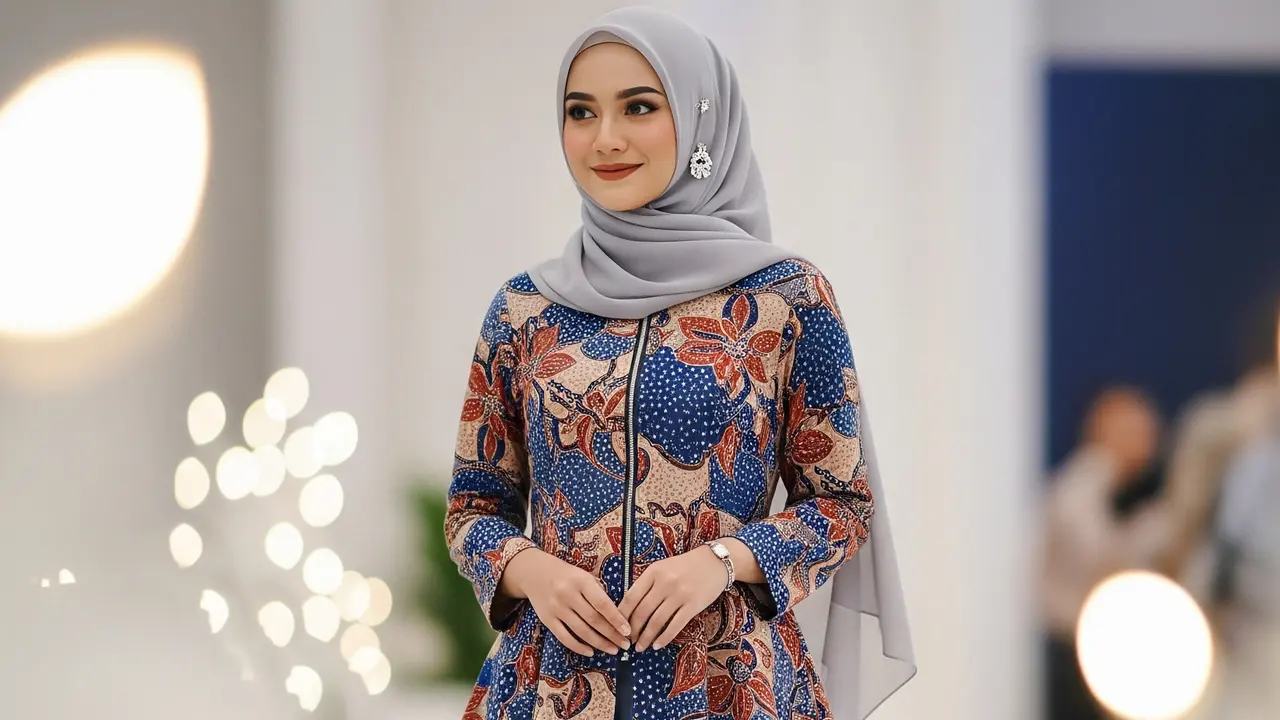 Tunik Batik Resleting Depan (Foto: Gemini AI)
