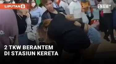 Viral! 2 TKW Berantem di Stasiun Kereta Diduga Masalah Asmara