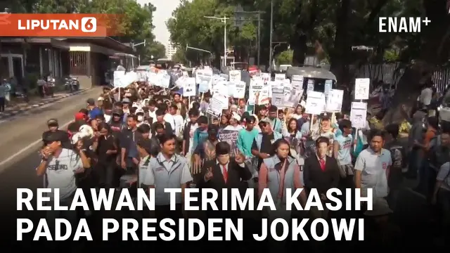 AKSI RIBUAN RELAWAN TERIMA KASIH KEPADA PRESIDEN JOKOWI