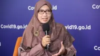 Ahli Epidemiologi dan Informatika Penyakit Menular dari Tim Pakar Gugus Tugas Nasional COVID-19 Dewi Nur Aisyah mengatakan kenaikan angka kasus COVID-19 dipengaruhi oleh banyak faktor saat konferensi pers di Graha BNPB, Jakarta, Rabu (15/6/2020). (Dok Badan Nasional Penanggulangan Bencana/BNPB)