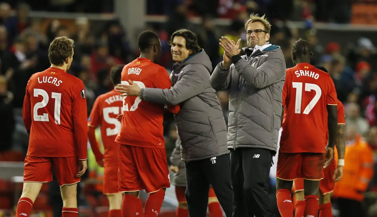  Liverpool lolos ke babak 16 besar setelah menyingkirkan  FC Augsburg dengan agregat gol 1-0. (Reuters / Andrew Yates)