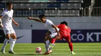 Timnas Kirgistan saat bermain imbang dengan Myanmar pada Kualifikasi Piala Asia U-23 2023. (Dok. AFC)