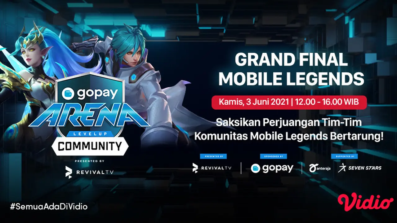 Streaming Grand Final GoPay Arena Level Up Community Mobile Legends di Vidio