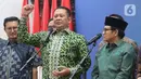 Berkunjung ke markas PKB, Ketua MPR RI Bambang Soesatyo ditemani Ahmad Basarah dan Fadel Muhammad. (Liputan6.com/Angga Yuniar)