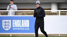 Mantan kapten timnas Inggris, Wayne Rooney bersiap memainkan laga terakhirnya bersama the Three Lions tengah pekan ini. Rooney berjanji akan tampil maksimal di depan pendukung timnas Inggris. (AFP/Paul Ellis)